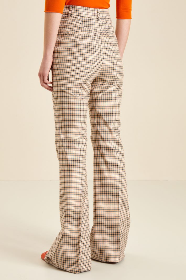 Pantalone flare a vita alta - BEIGE CARAMELLO NERO - Fashion Market - 4