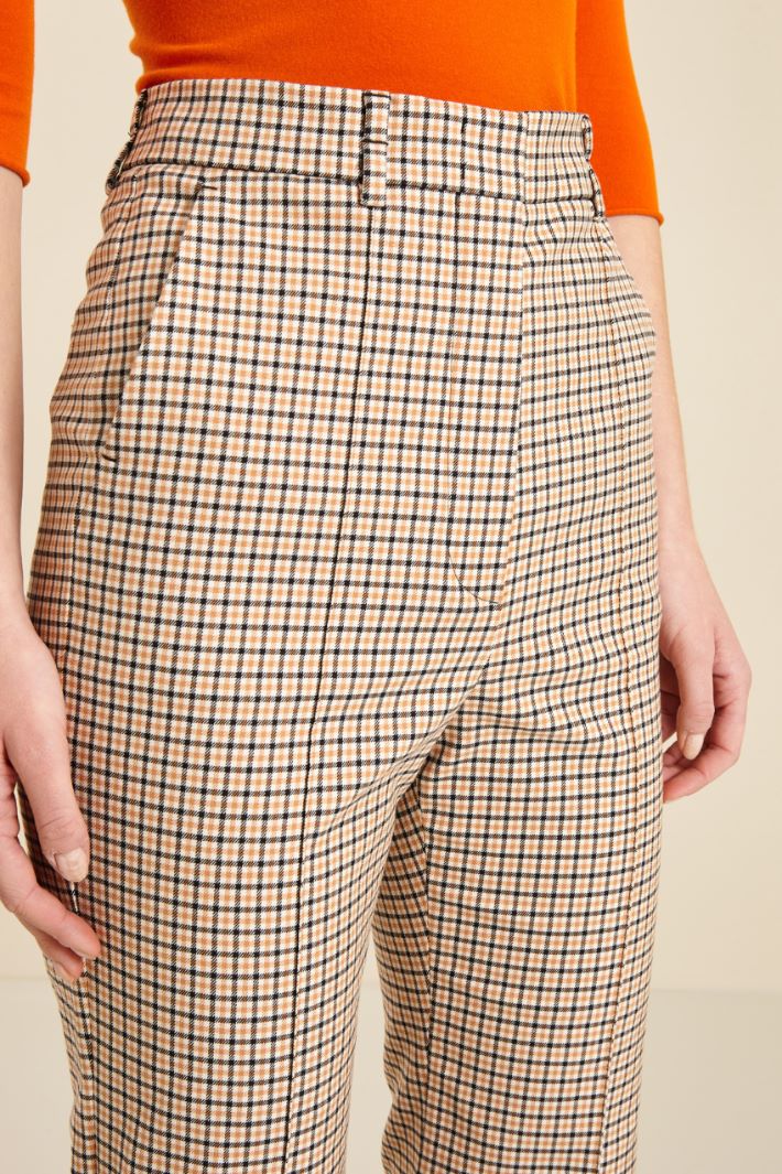 Pantalone flare a vita alta - BEIGE CARAMELLO NERO - Fashion Market - 3