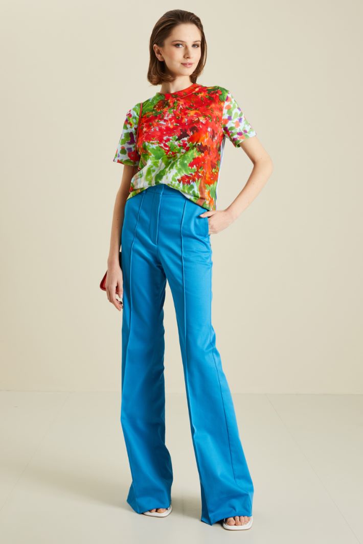 Pantalone flare - AZZURRO - Fashion Market