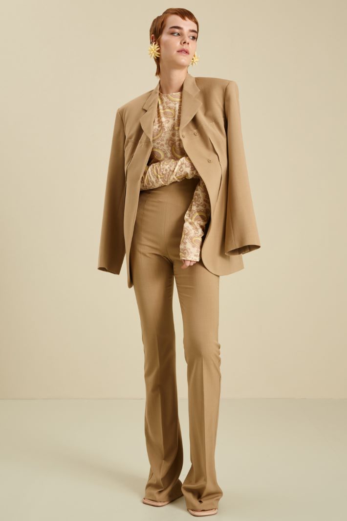 Pantaloni a vita alta - CAMMELLO - Fashion Market