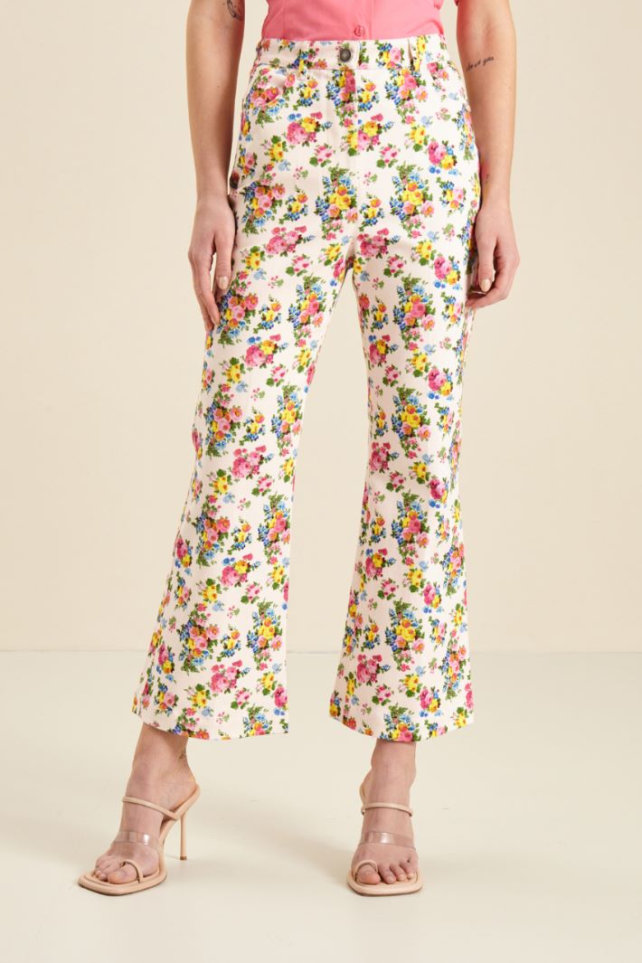 Pantaloni flare stampati - CIPRIA ROSA AZZURRO - Fashion Market - 2