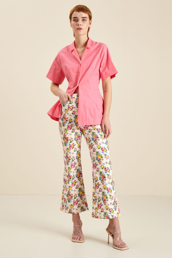 Pantaloni flare stampati - CIPRIA ROSA AZZURRO - Fashion Market