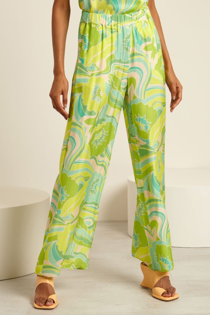 Pantaloni in twill a palazzo Fashion Market - 2