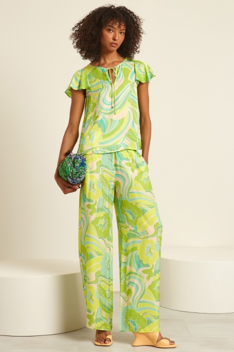 Pantaloni in twill a palazzo Fashion Market