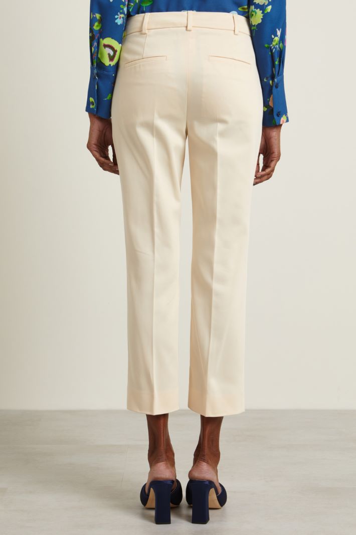 Pantalone con piega cucita - PANNA - Fashion Market - 4