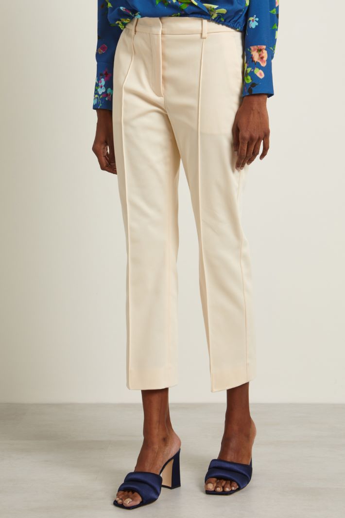 Pantalone con piega cucita - PANNA - Fashion Market - 2