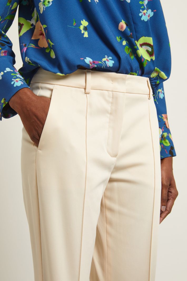 Pantalone con piega cucita - PANNA - Fashion Market - 3