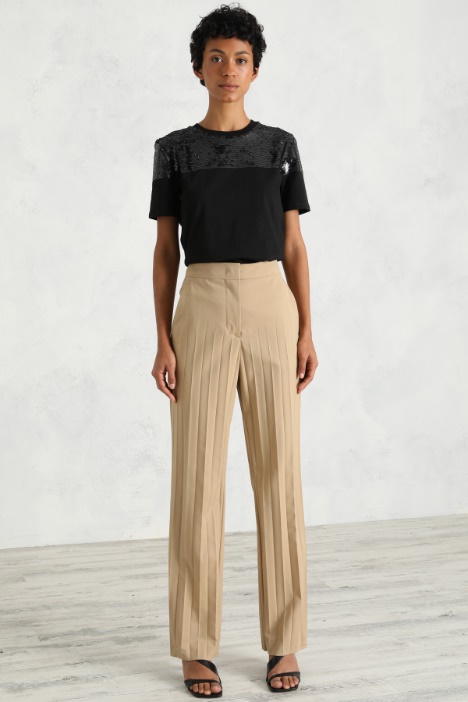 Pantalone palazzo con plissé Fashion Market