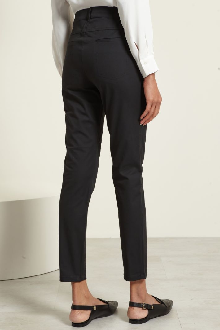 Pantaloni skinny in cotone - NERO - Fashion Market - 4