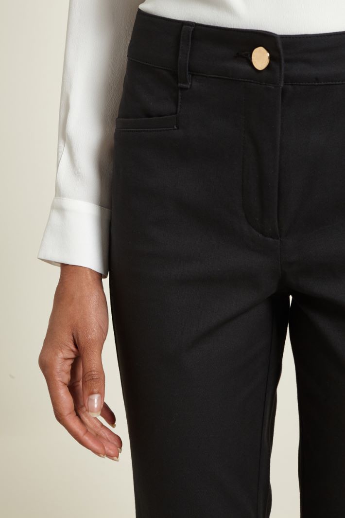Pantaloni skinny in cotone - NERO - Fashion Market - 3