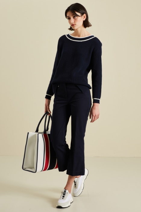Pantaloni a trombetta in twill - Fashion Market