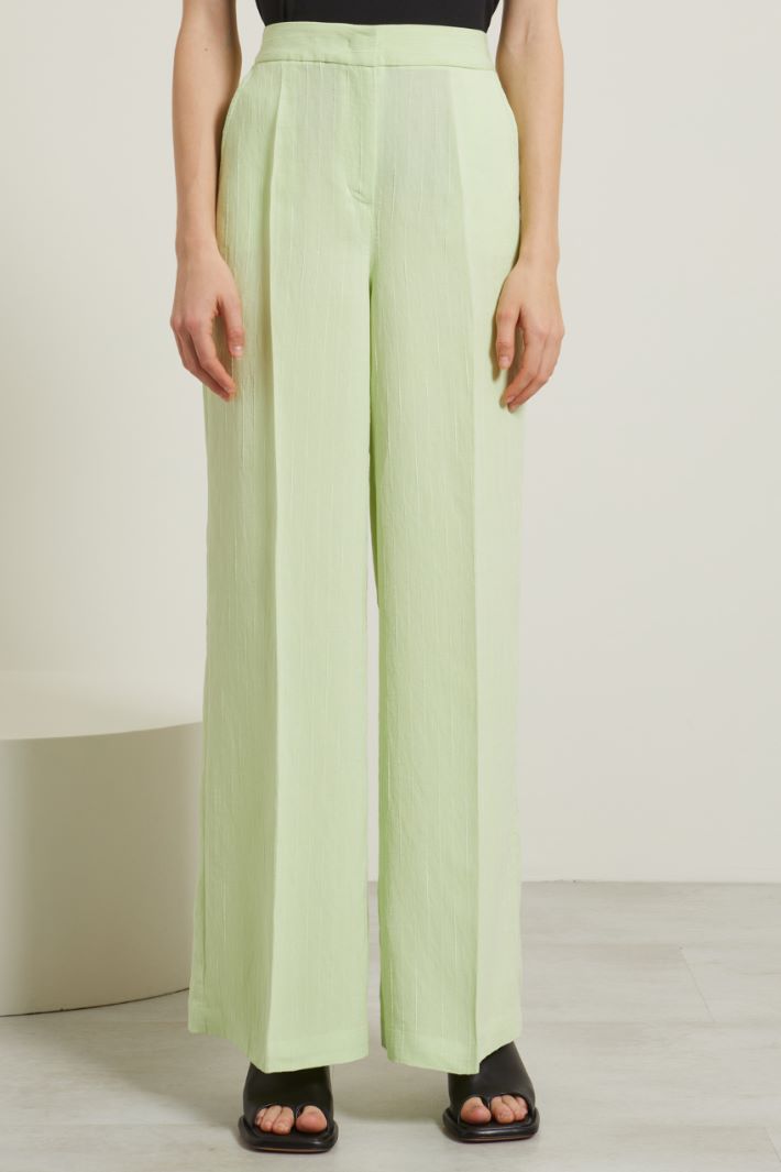 Pantaloni gessati - VERDE MENTA - Fashion Market - 2