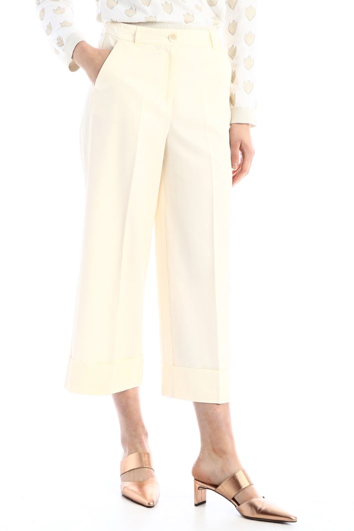 Pantaloni ampi cropped - BIANCO - Fashion Market - 2