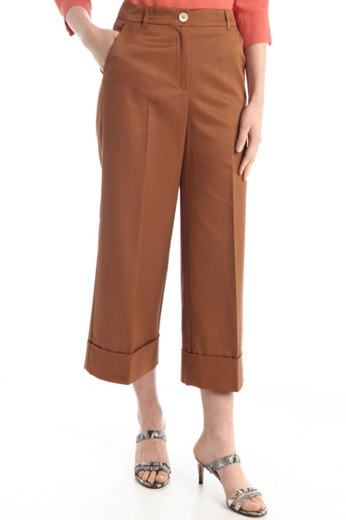 Pantaloni ampi cropped - MARRONE - Fashion Market - 5