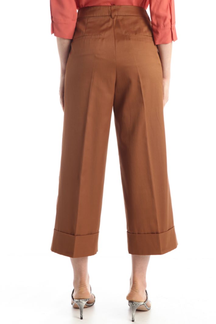 Pantaloni ampi cropped - MARRONE - Fashion Market - 4
