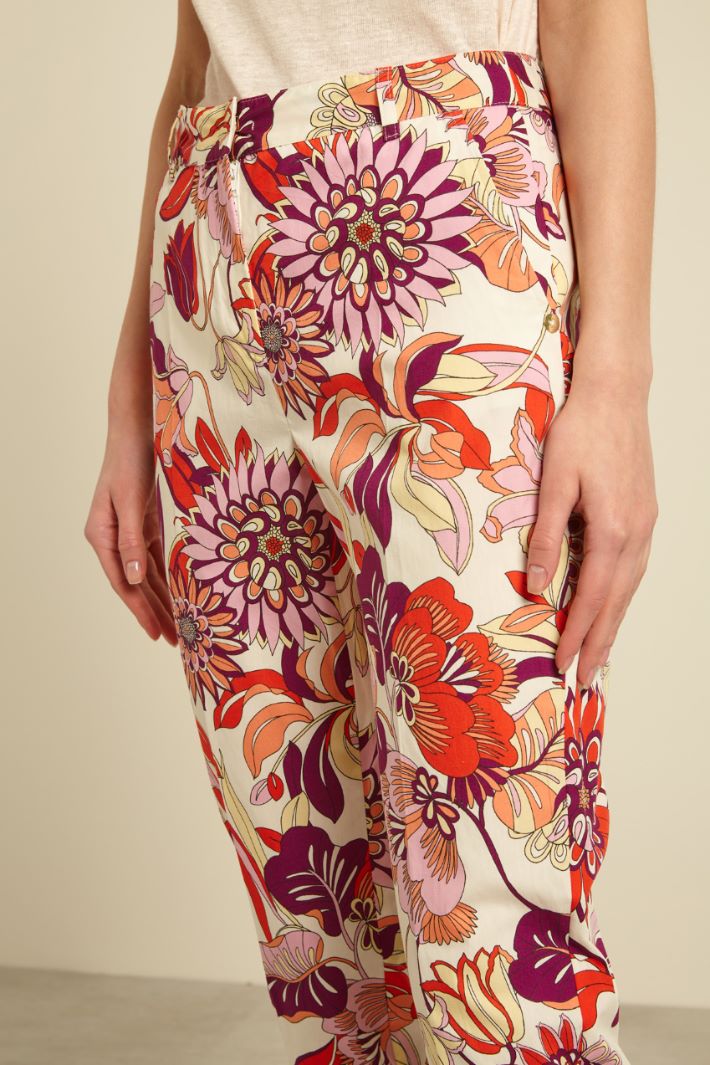 Pantaloni a sigaretta in cotone Fashion Market - 3