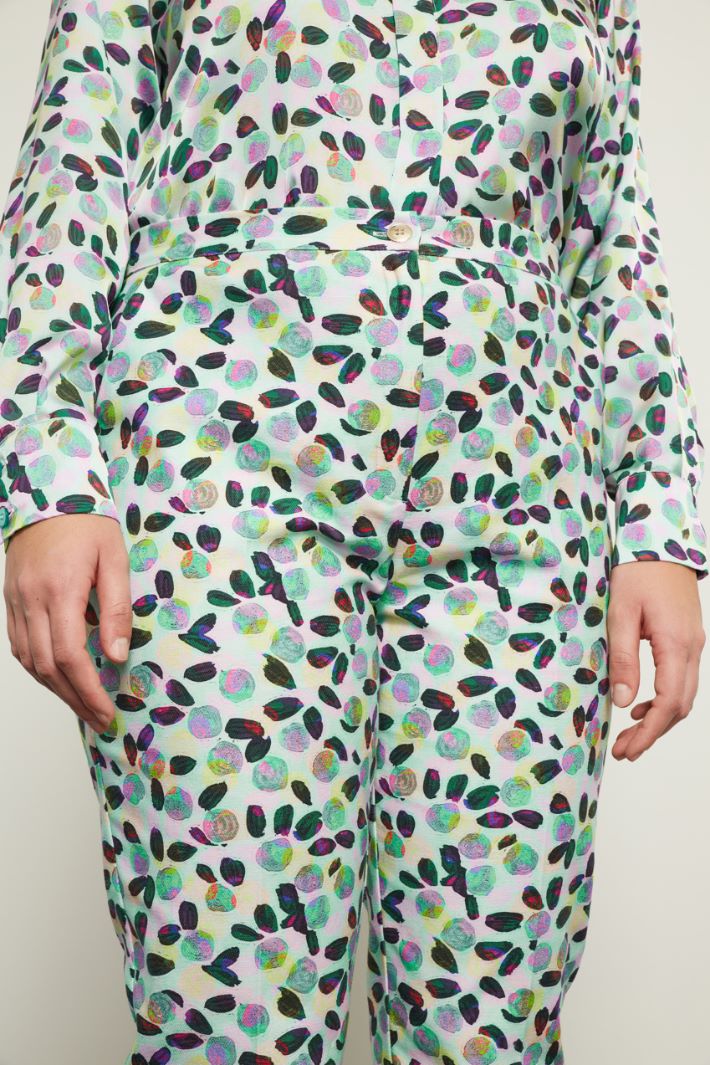 Pantaloni a sigaretta stampati - VERDE MAGENTA LIME - Fashion Market - 3