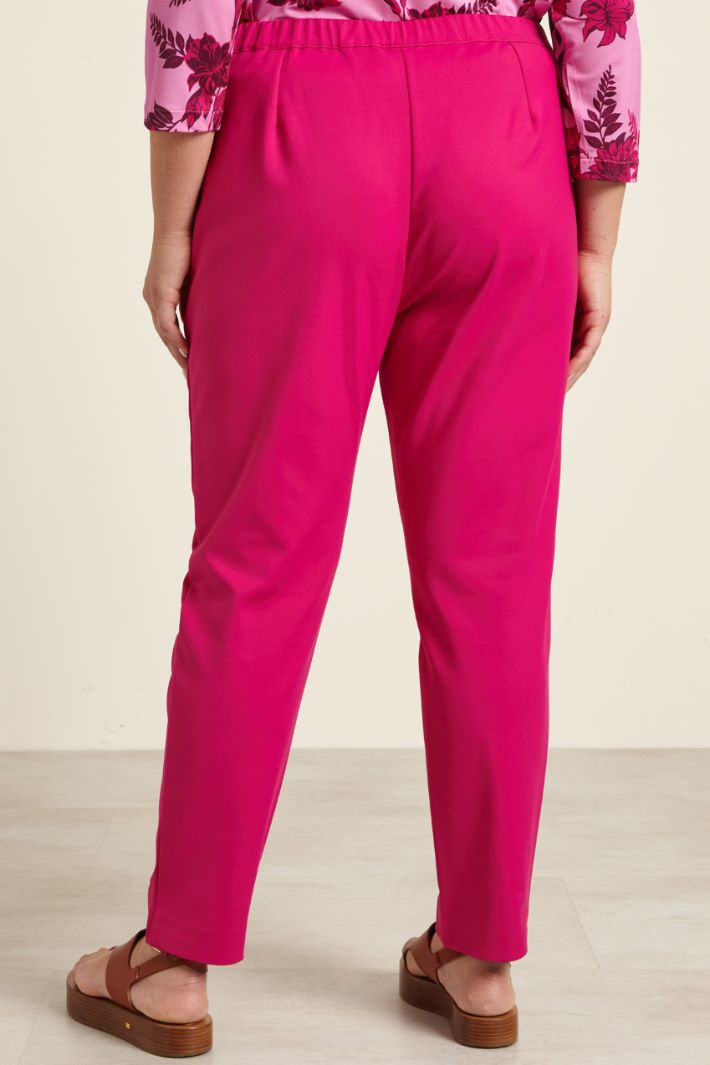 Pantaloni slim in cotone  - CICLAMINO - Fashion Market - 4