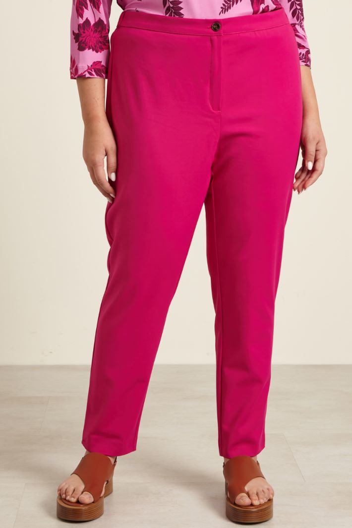 Pantaloni slim in cotone  - CICLAMINO - Fashion Market - 2