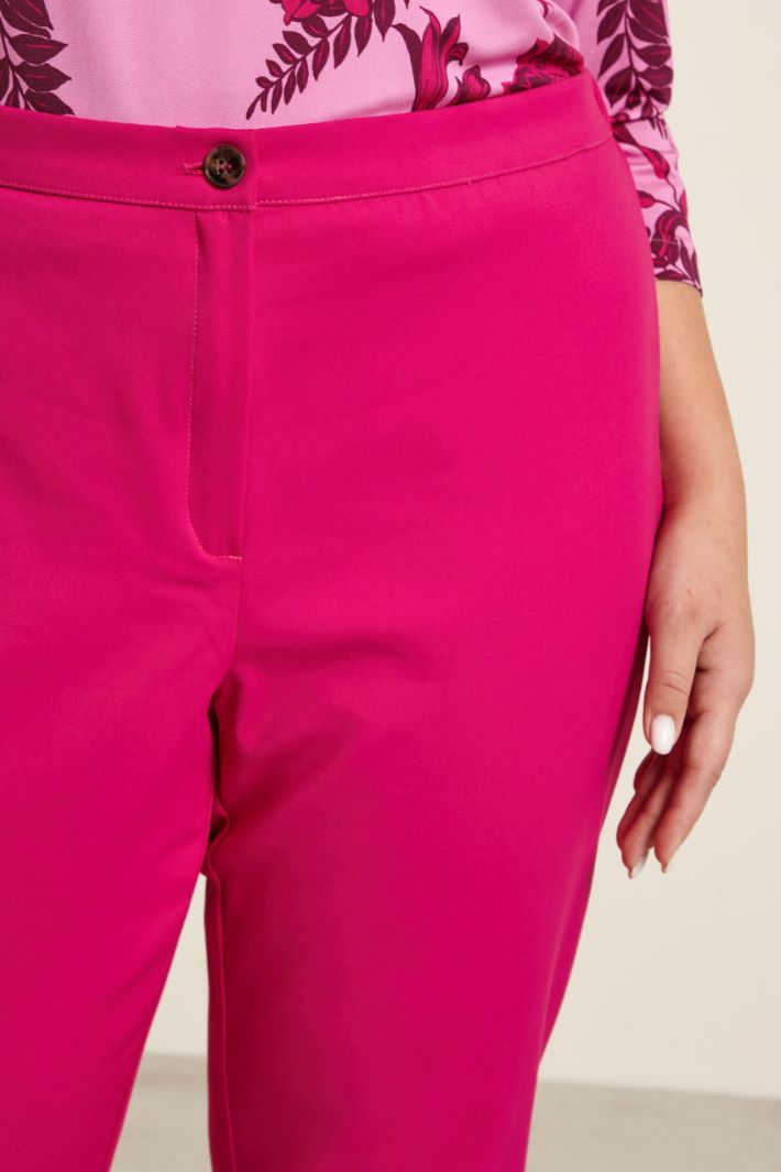 Pantaloni slim in cotone  - CICLAMINO - Fashion Market - 3