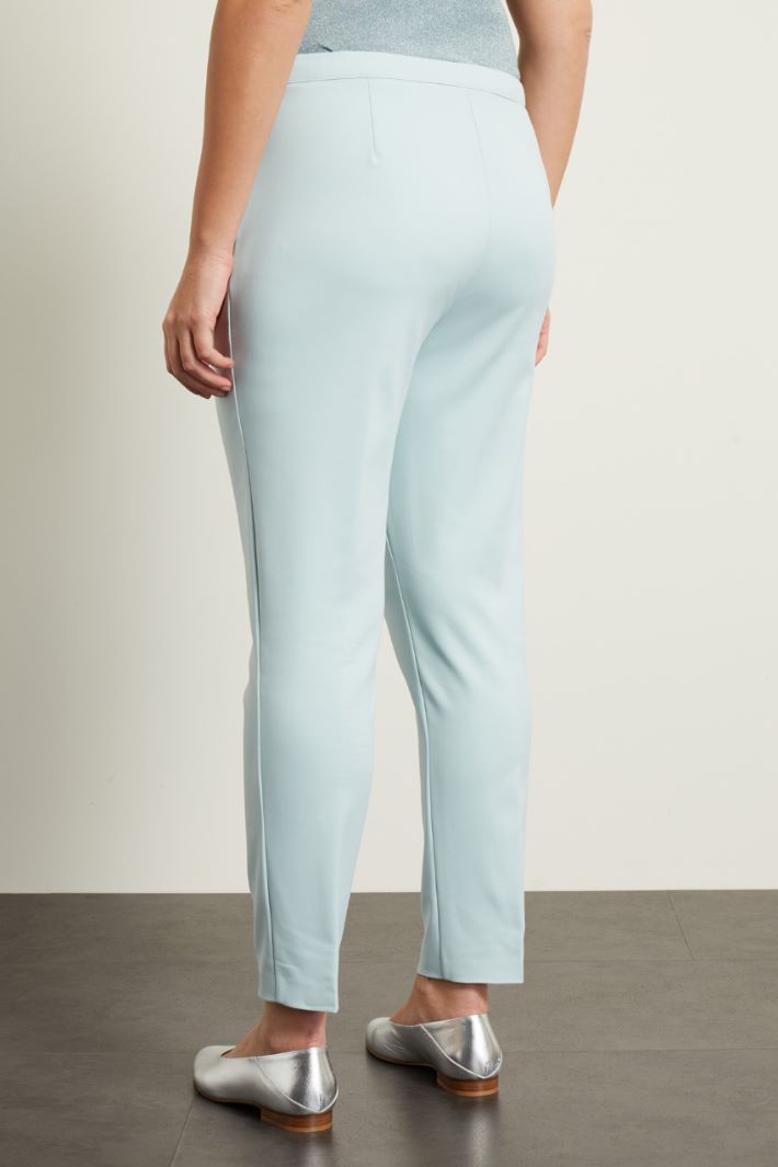 Pantaloni slim in cotone  - AZZURRO PASTELLO - Fashion Market - 4
