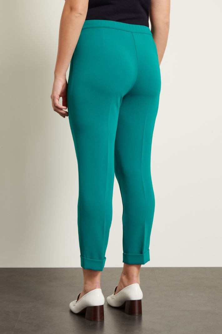 Pantaloni con risvolto al fondo - VERDE SMERALDO - Fashion Market - 4