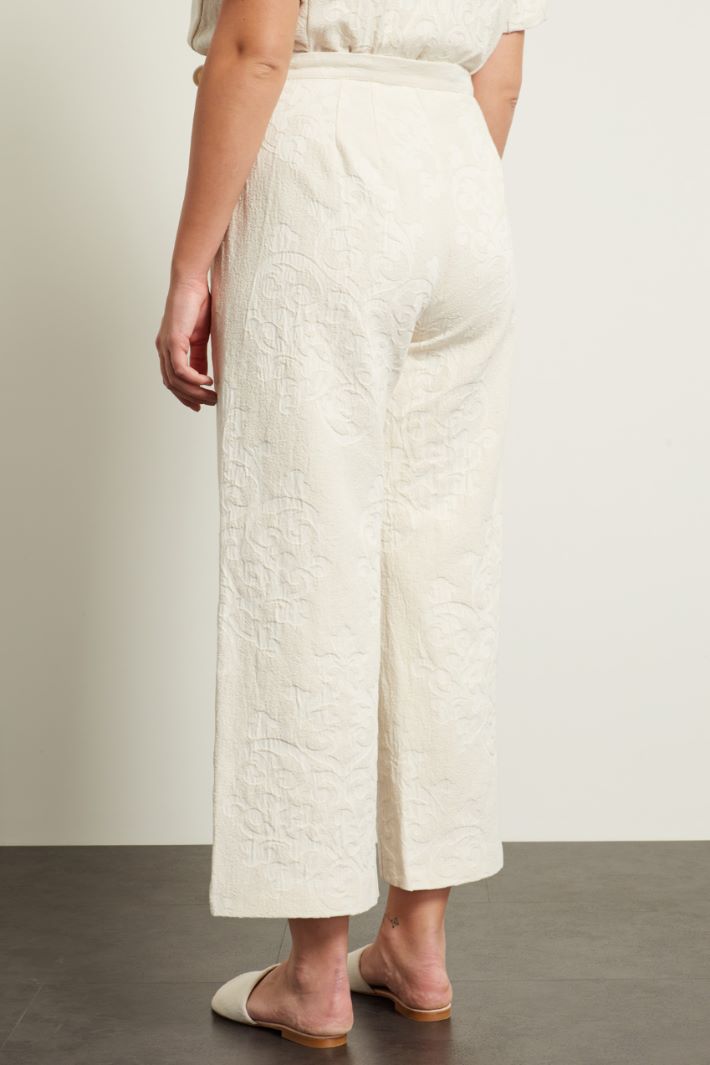 Pantaloni jacquard - CREMA - Fashion Market - 4