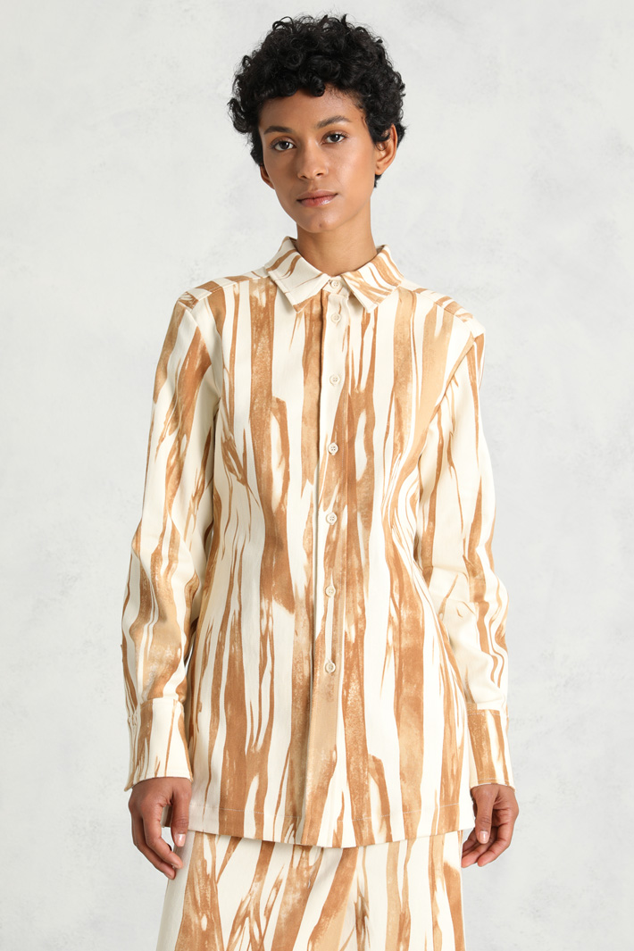 Camicia in drill stampato Fashion Market - 5