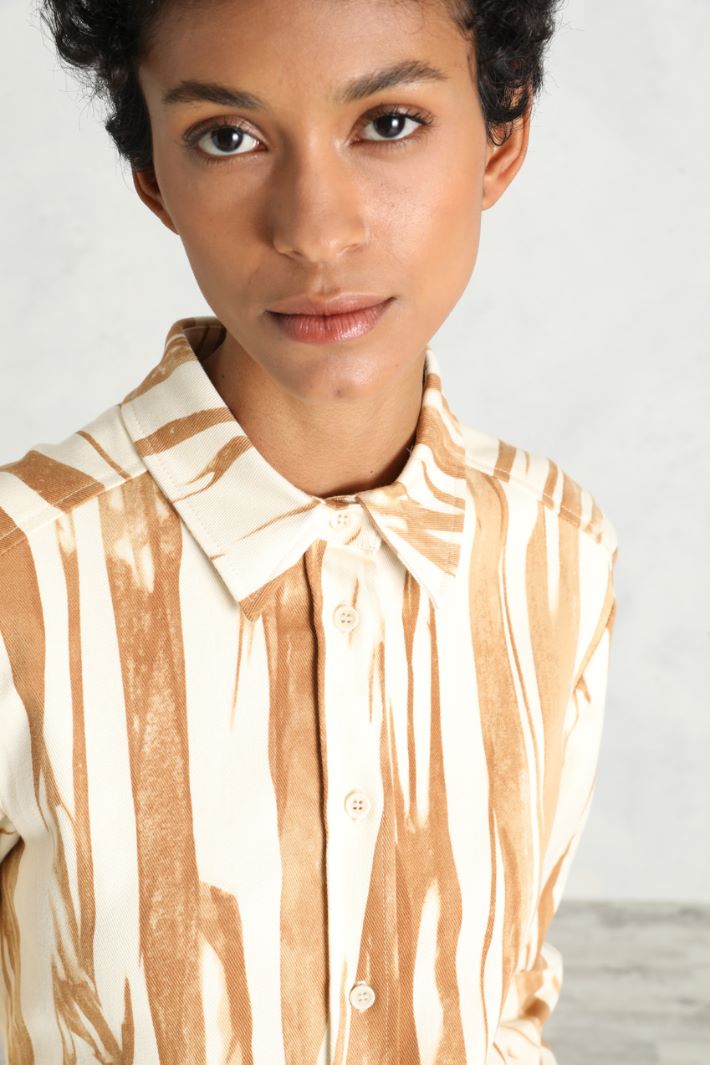 Camicia in drill stampato Fashion Market - 3