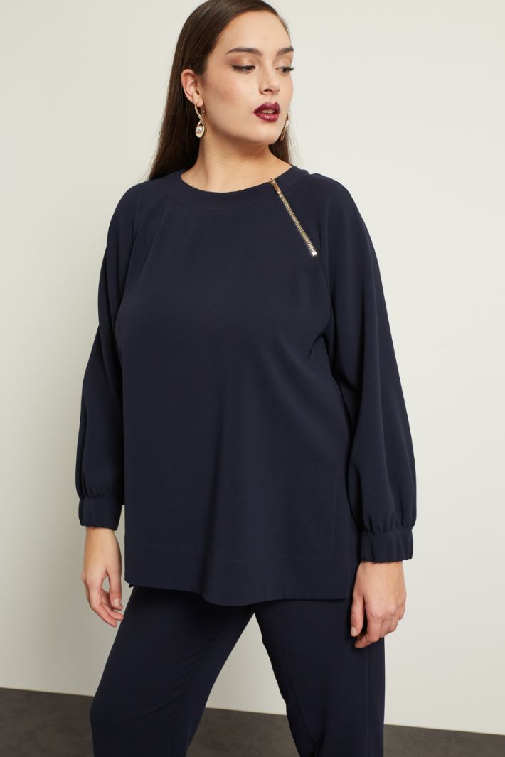 Casacca con zip - BLU NOTTE - Fashion Market - 2