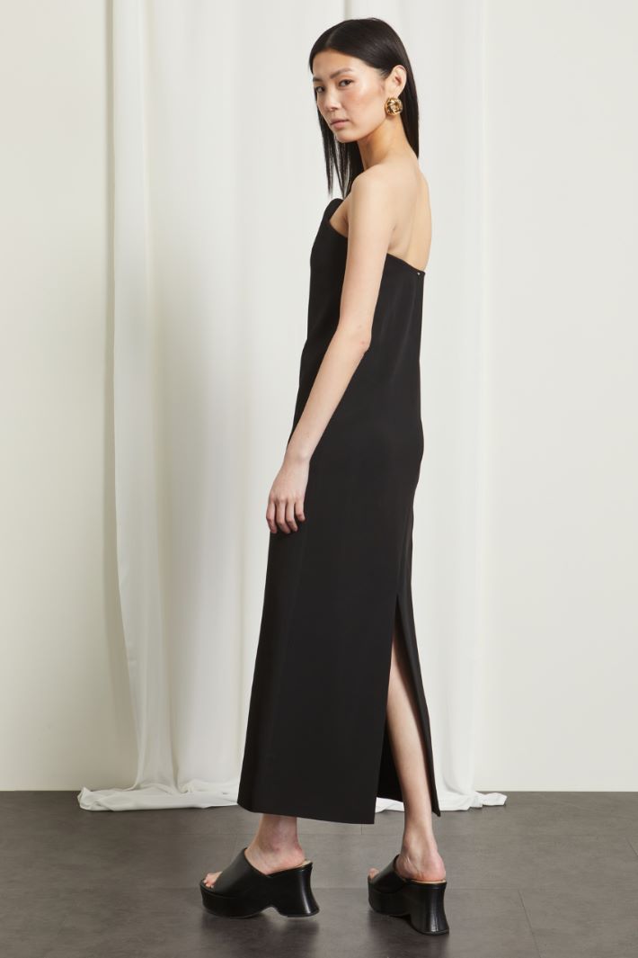 Abito lungo in viscosa  - NERO - Fashion Market - 4