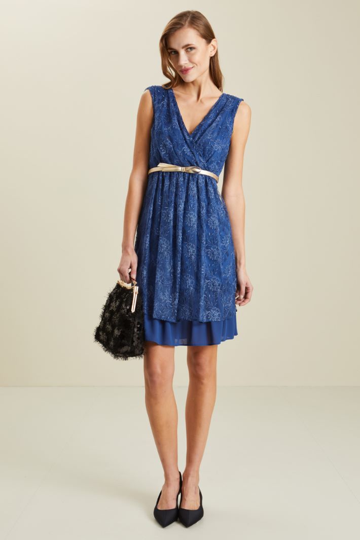 Abito corto in tulle - BLU - Fashion Market