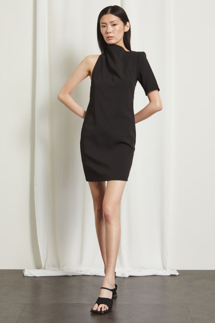 Mini abito asimmetrico - NERO - Fashion Market