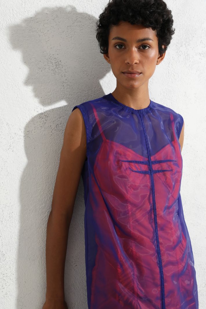 Abito multistrato a contrasto - BLU CORALLO - Fashion Market - 3