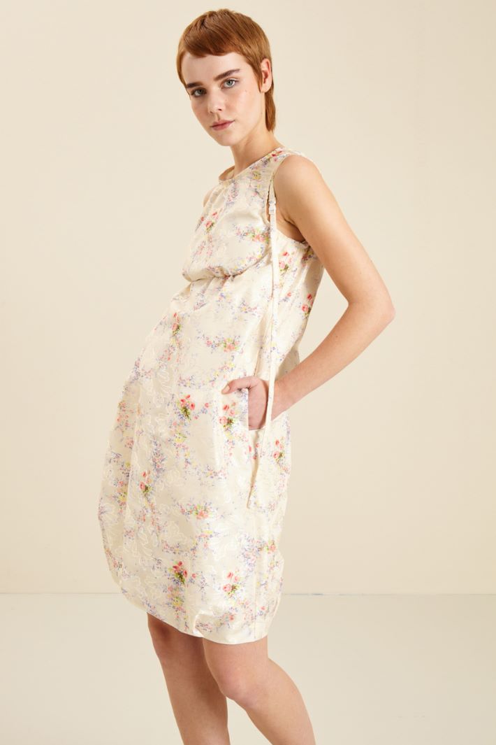 Abito con fondo a palloncino - AVORIO LILLA - Fashion Market - 2