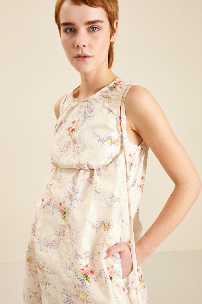 Abito con fondo a palloncino - AVORIO LILLA - Fashion Market - 3