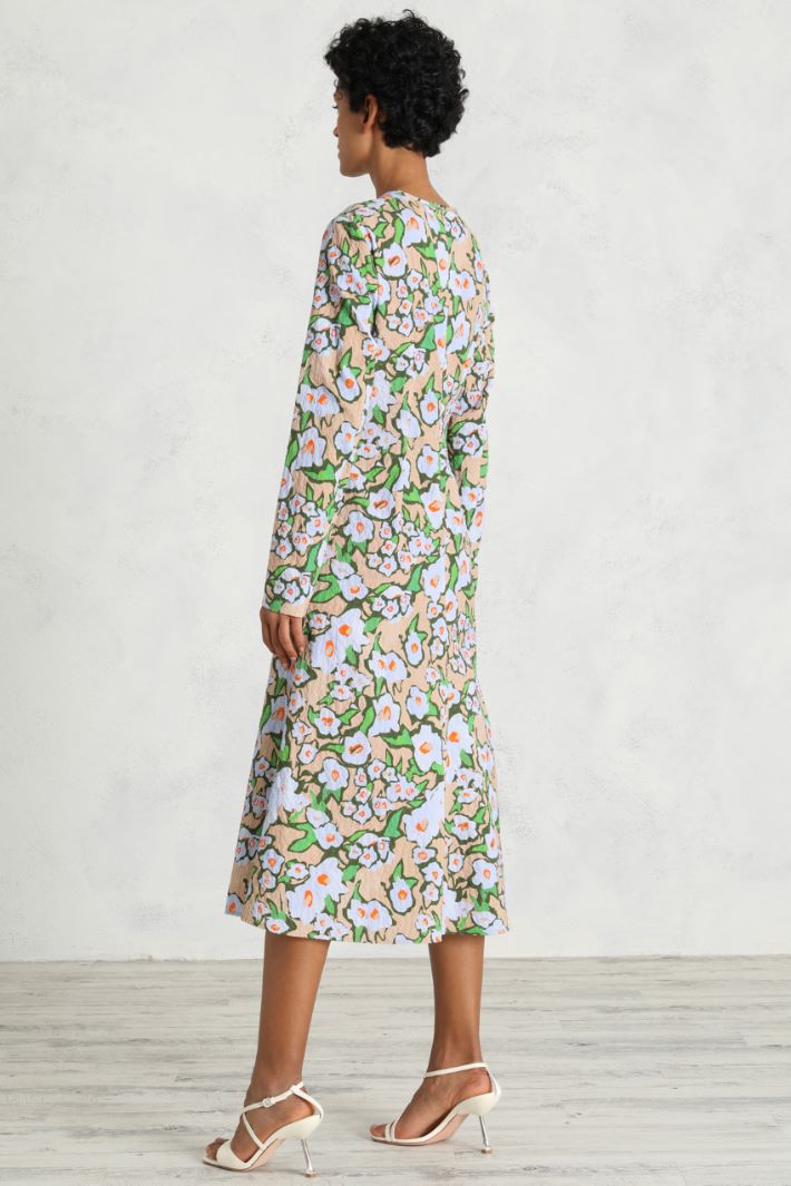Abito in tessuto jacquard - VERDE AZZURRO - Fashion Market - 4
