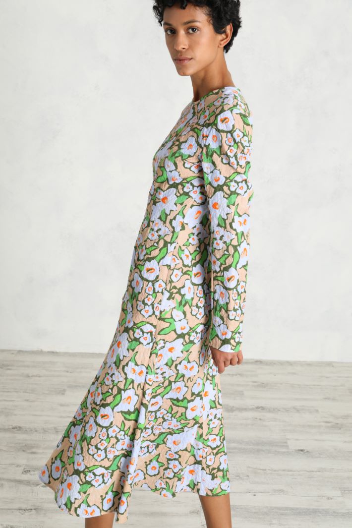 Abito in tessuto jacquard - VERDE AZZURRO - Fashion Market - 2