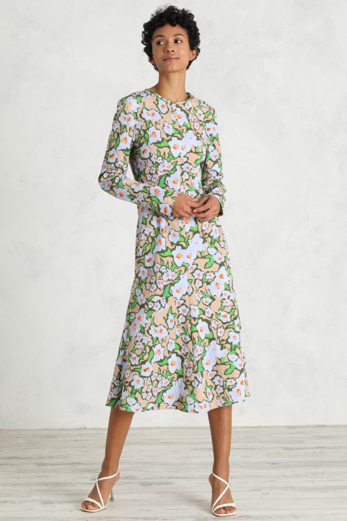 Abito in tessuto jacquard - VERDE AZZURRO - Fashion Market