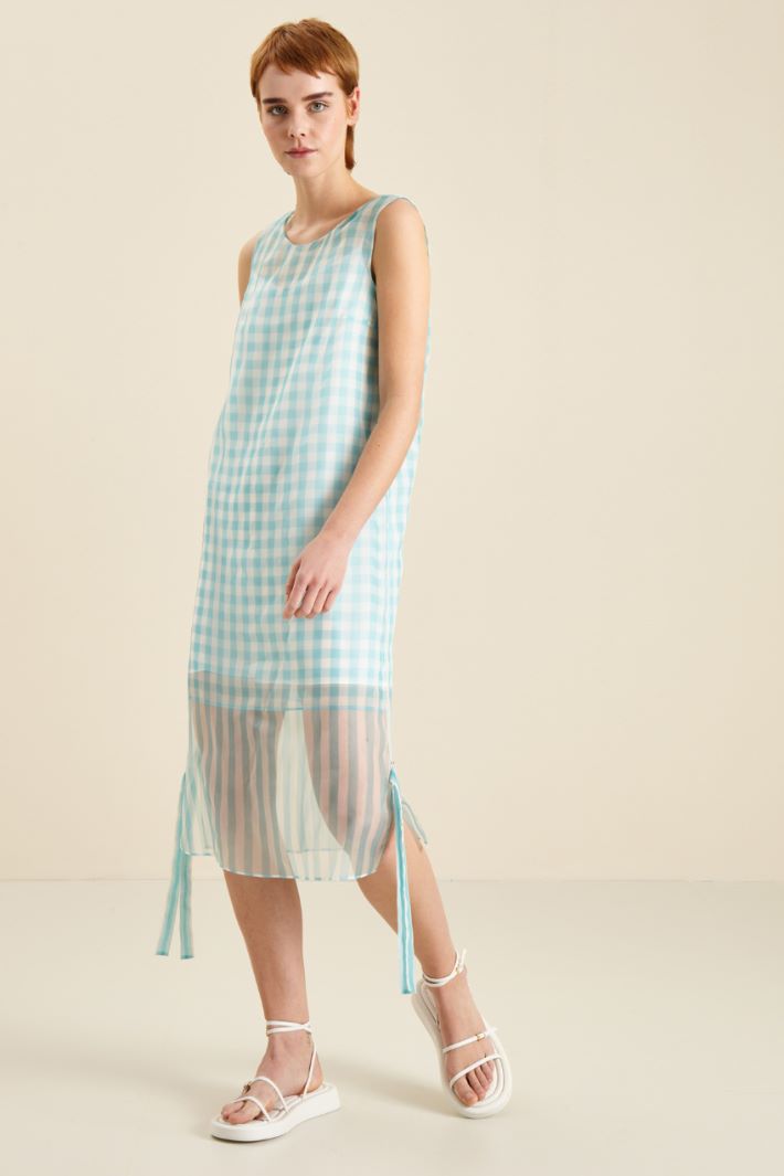 Abito in organza - ACQUA MARINA BIANCO - Fashion Market
