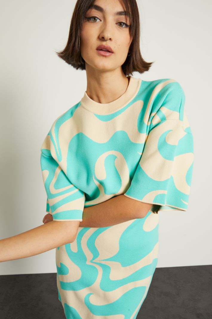 Abito corto con maniche corte - MENTA ECRU - Fashion Market - 3