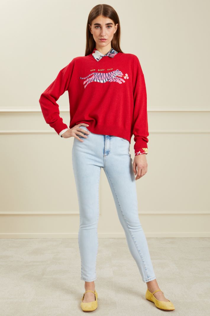 Maglia con intarsio Fashion Market