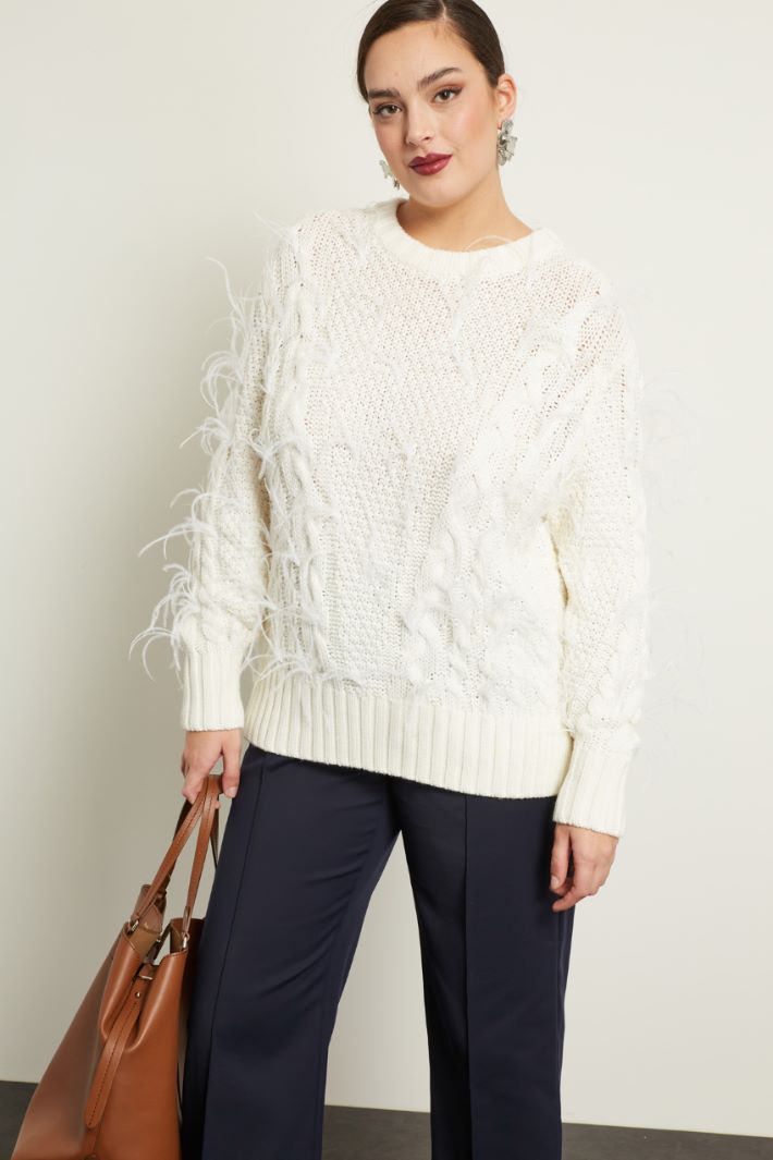 Maglia in lana con piume Fashion Market - 2