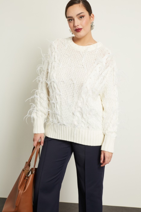 Maglia in lana con piume Fashion Market