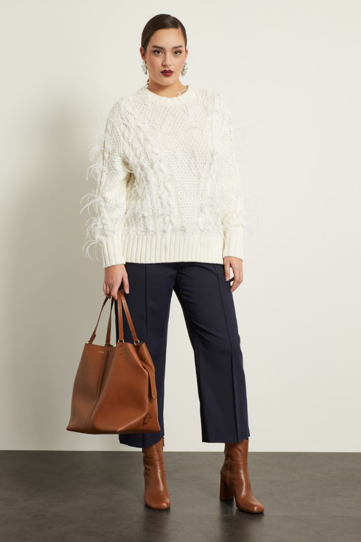 Maglia in lana con piume Fashion Market