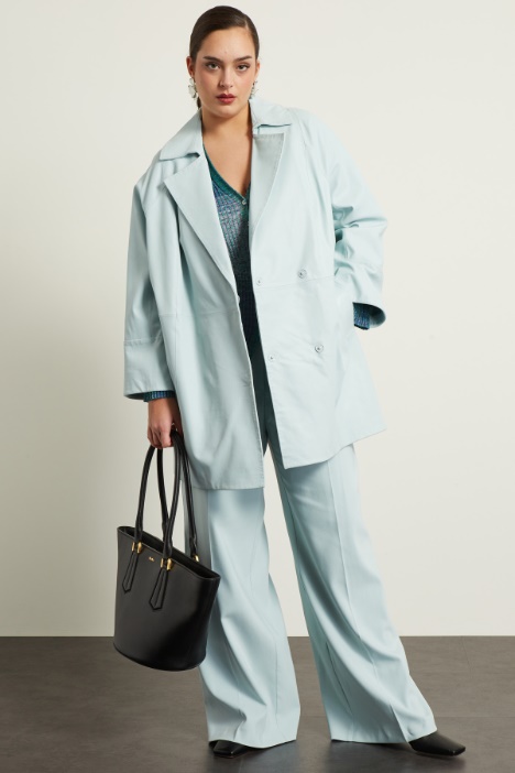 Giacca lunga il pelle Fashion Market