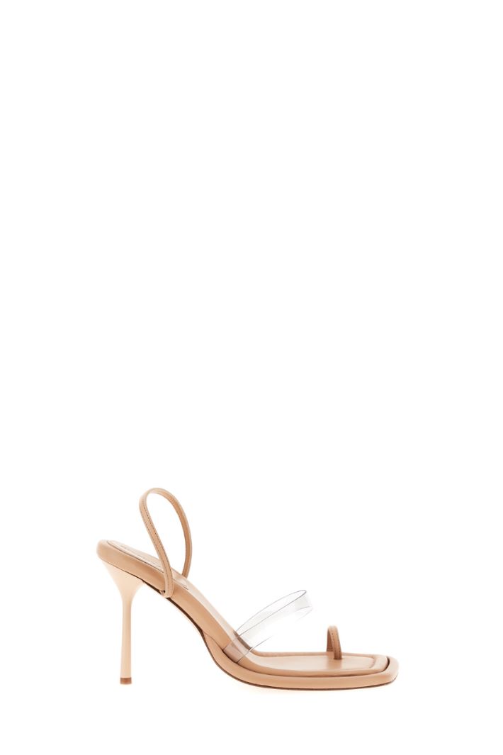 Sandali con dettaglio in PVC - ROSA NUDE - Fashion Market