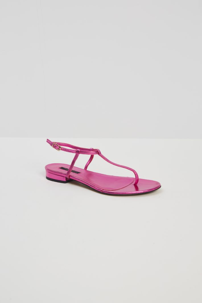 Sandali in pelle laminata - FUCSIA - Fashion Market - 2