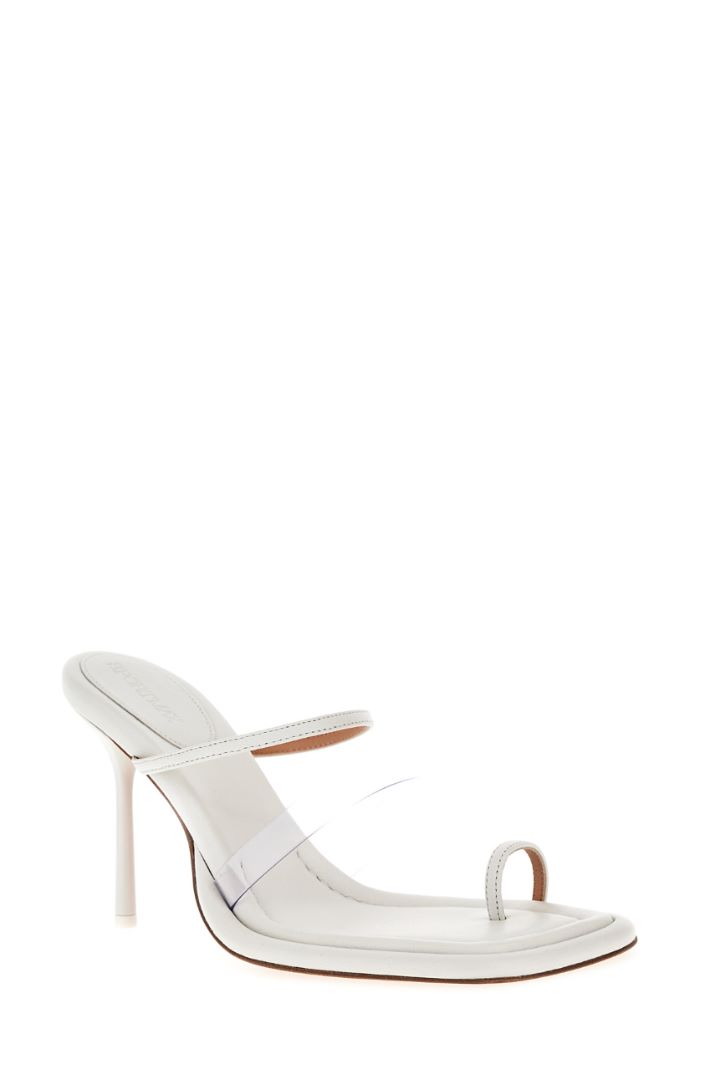 Sandali con dettaglio in PVC - BIANCO - Fashion Market - 2