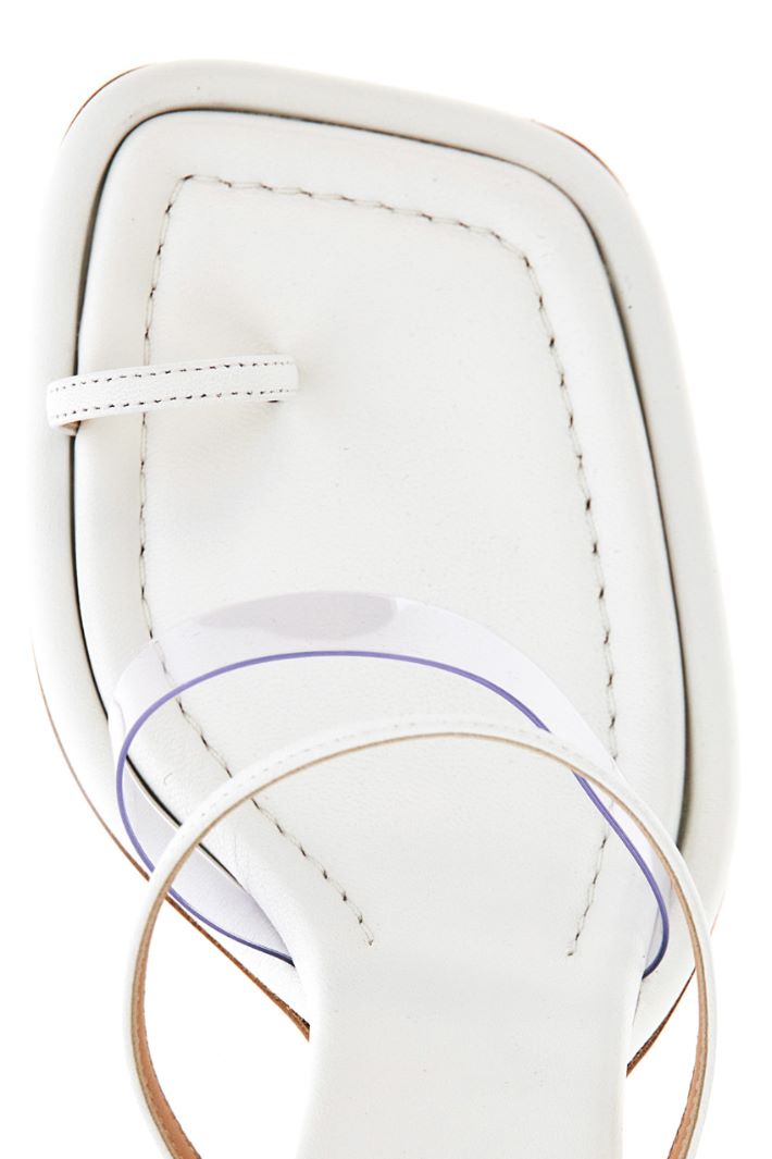 Sandali con dettaglio in PVC - BIANCO - Fashion Market - 5